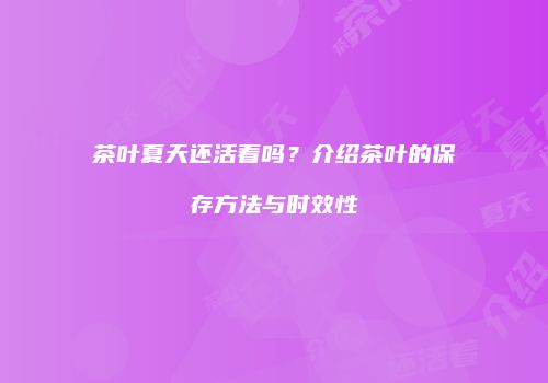 茶叶夏天还活着吗？介绍茶叶的保存方法与时效性