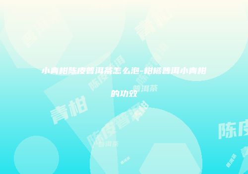 小青柑陈皮普洱茶怎么泡-柑橘普洱小青柑的功效