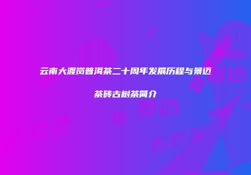 云南大渡岗普洱茶二十周年发展历程与景迈茶砖古树茶简介