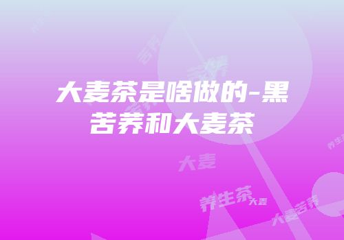 大麦茶是啥做的-黑苦荞和大麦茶
