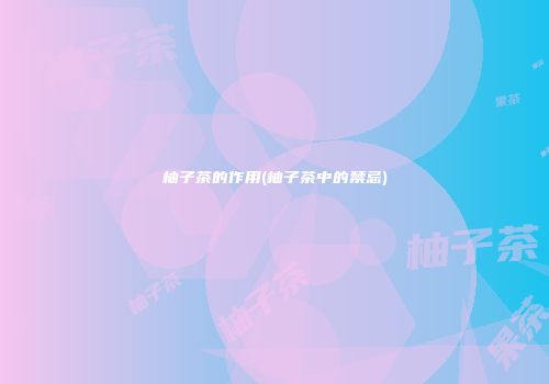 柚子茶的作用(柚子茶中的禁忌)
