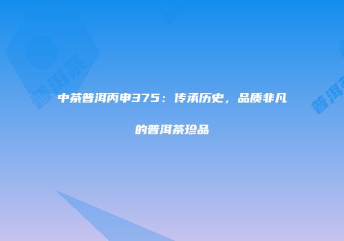 中茶普洱丙申375：传承历史，品质非凡的普洱茶珍品