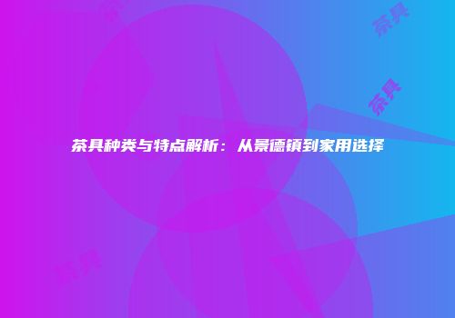 茶具种类与特点解析：从景德镇到家用选择