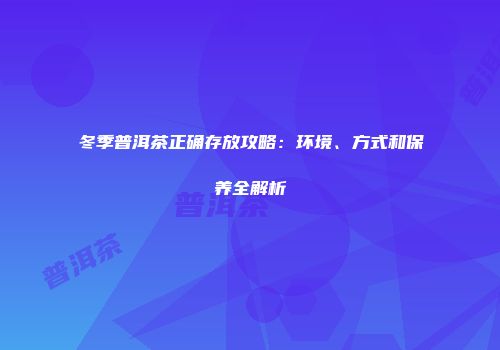 冬季普洱茶正确存放攻略：环境、方式和保养全解析