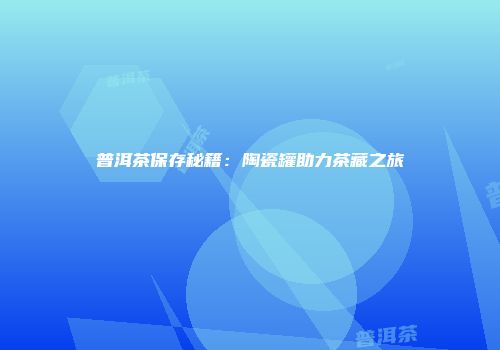 普洱茶保存秘籍：陶瓷罐助力茶藏之旅