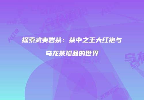 探索武夷岩茶：茶中之王大红袍与乌龙茶珍品的世界
