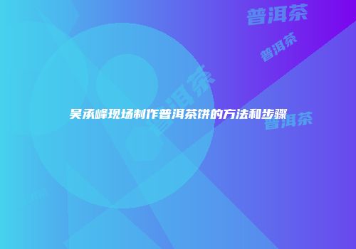 吴承峰现场制作普洱茶饼的方法和步骤