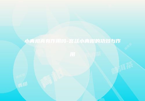 小青柑真有作用吗-宫廷小青柑的功效与作用