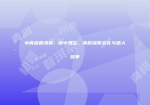 小青柑普洱茶：茶中瑰宝，承载深厚文化与感人故事