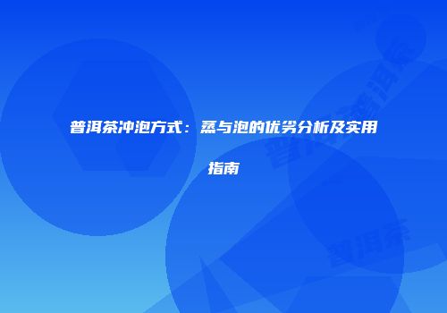 普洱茶冲泡方式：蒸与泡的优劣分析及实用指南