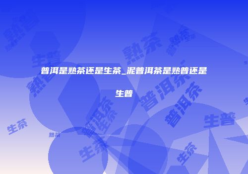 普洱是熟茶还是生茶_泥普洱茶是熟普还是生普