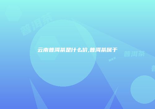 云南普洱茶是什么价,普洱茶属于