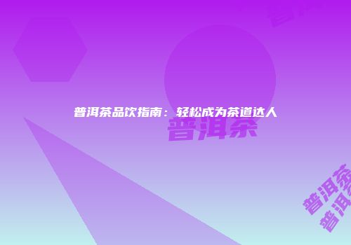 普洱茶品饮指南：轻松成为茶道达人