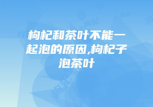 枸杞和茶叶不能一起泡的原因,枸杞子泡茶叶