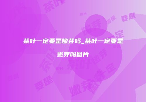 茶叶一定要是嫩芽吗_茶叶一定要是嫩芽吗图片