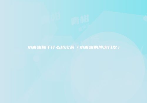 小青柑属于什么档次茶「小青柑的冲泡几次」