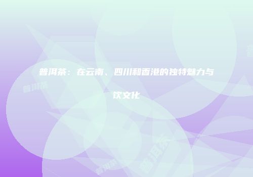普洱茶：在云南、四川和香港的独特魅力与饮文化