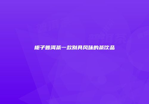 栀子普洱茶一款别具风味的茶饮品