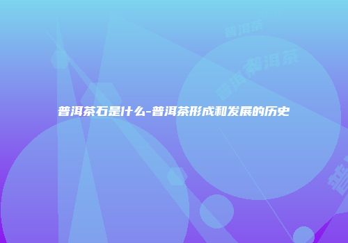 普洱茶石是什么-普洱茶形成和发展的历史