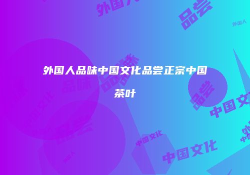 外国人品味中国文化品尝正宗中国茶叶