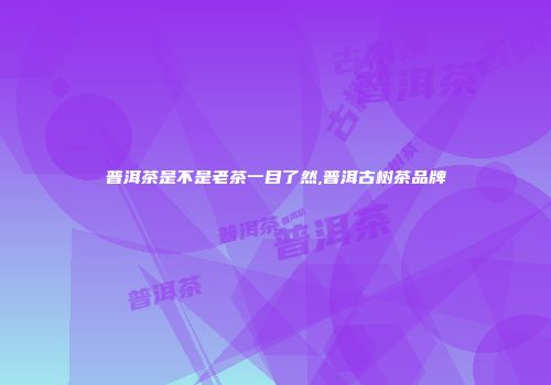 普洱茶是不是老茶一目了然,普洱古树茶品牌