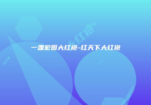 一盏宏图大红袍-红天下大红袍