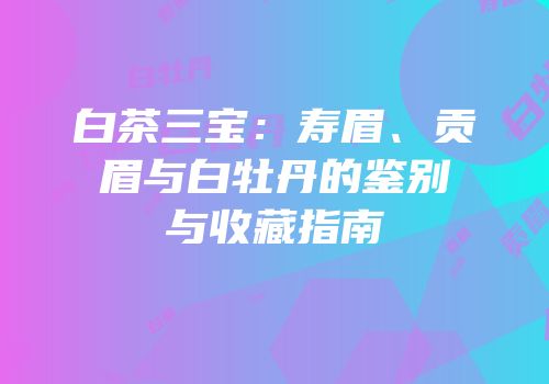 白茶三宝：寿眉、贡眉与白牡丹的鉴别与收藏指南