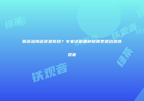 喝茶选陶瓷还是紫砂？专家详解哪种材质更适合泡铁观音