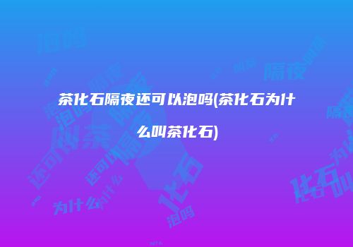 茶化石隔夜还可以泡吗(茶化石为什么叫茶化石)