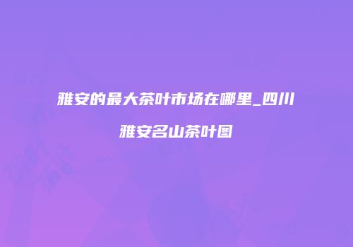 雅安的最大茶叶市场在哪里_四川雅安名山茶叶图