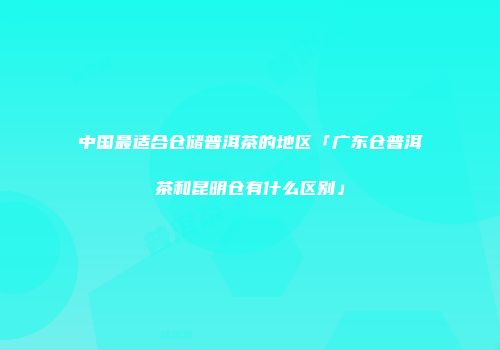 中国最适合仓储普洱茶的地区「广东仓普洱茶和昆明仓有什么区别」