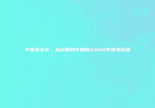 中国茶文化：从药用到饮用的5000年演变历程