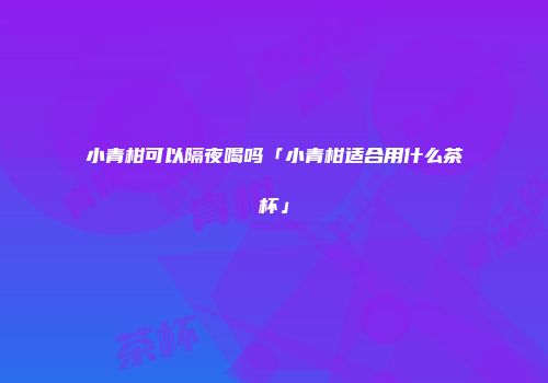 小青柑可以隔夜喝吗「小青柑适合用什么茶杯」