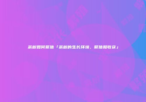 茶树如何繁殖「茶树的生长环境、繁殖和收获」