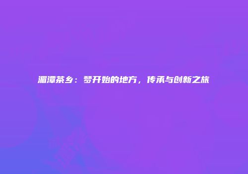 湄潭茶乡：梦开始的地方，传承与创新之旅