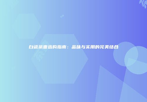 白瓷茶壶选购指南：品味与实用的完美结合