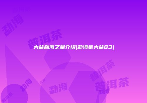 大益勐海之星介绍(勐海金大益03)