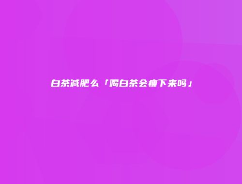 白茶减肥么「喝白茶会瘦下来吗」