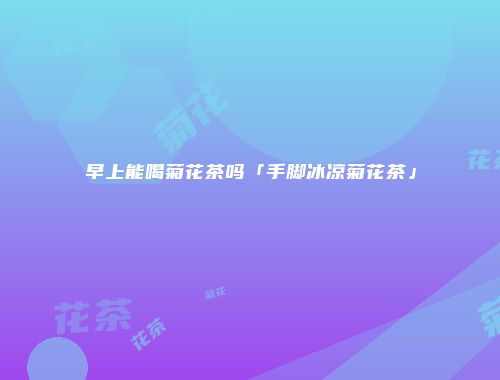 早上能喝菊花茶吗「手脚冰凉菊花茶」