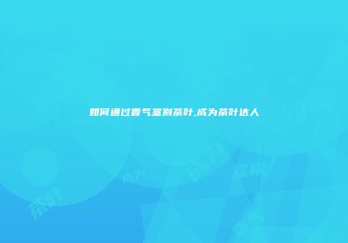 如何通过香气鉴别茶叶,成为茶叶达人