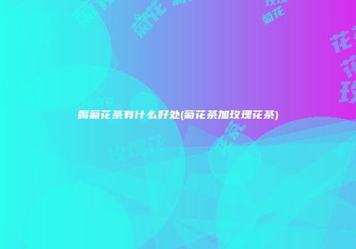 喝菊花茶有什么好处(菊花茶加玫瑰花茶)