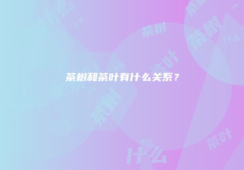 茶树和茶叶有什么关系？