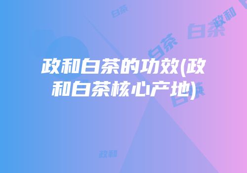 政和白茶的功效(政和白茶核心产地)