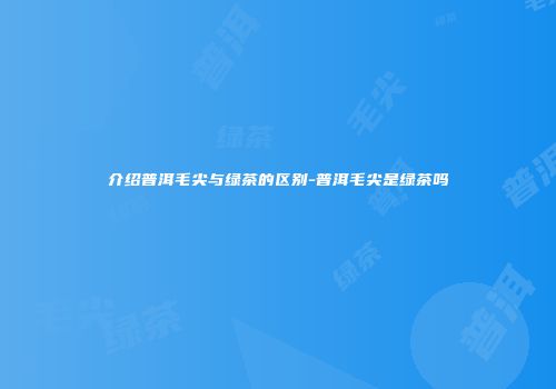 介绍普洱毛尖与绿茶的区别-普洱毛尖是绿茶吗
