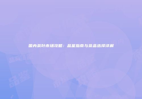 国内茶叶市场攻略：品鉴指南与茶品选择详解