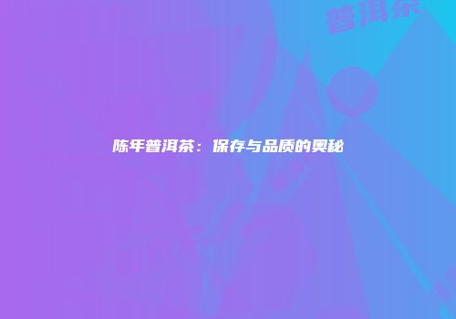 陈年普洱茶：保存与品质的奥秘