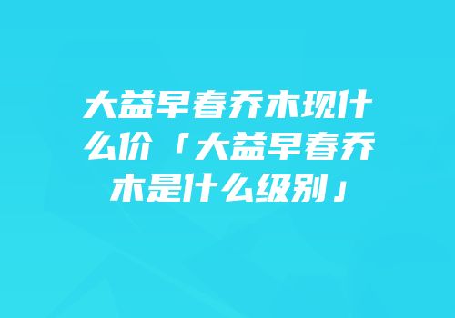 大益早春乔木现什么价「大益早春乔木是什么级别」