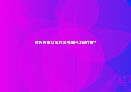 宜兴野生红茶的妙招如何正确存放？
