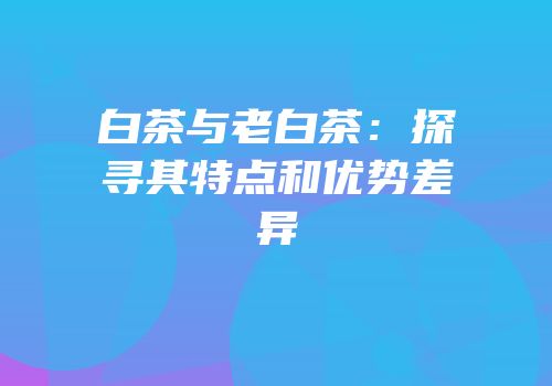 白茶与老白茶：探寻其特点和优势差异
