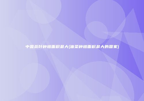 中国茶叶种植面积最大(油菜种植面积最大的国家)